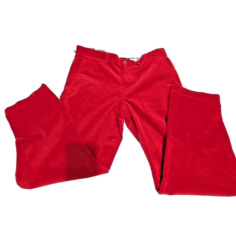 Polo Ralph Lauren Men's 35x30 Stretch Straight Fit Corduroy Pants Red NWT $125